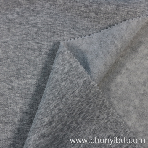 Heather Grey 100% Polyester One Side Brush Weft Knitted Fleece Fabric for Coat Home Textile